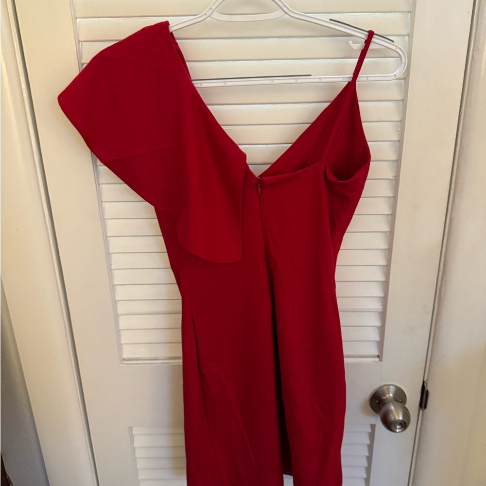 Amanda Uprichard Red Asymmetrical Sundress Cocktail